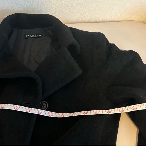 Camalgori Angora Wool black winter coat made in Italy size M classic winter - Picture 11 of 12